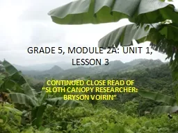 GRADE 5, MODULE 2A: UNIT 1, LESSON