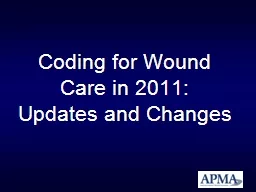 Coding for Wound Care in 2011: