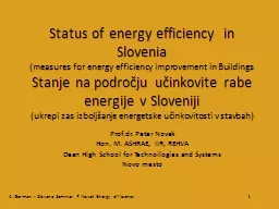 Status of energy efficiency  in Slovenia