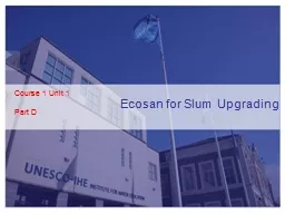 Ecosan for Slum Upgrading