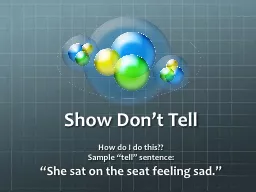 Show Don’t Tell