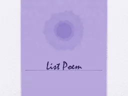 List Poem