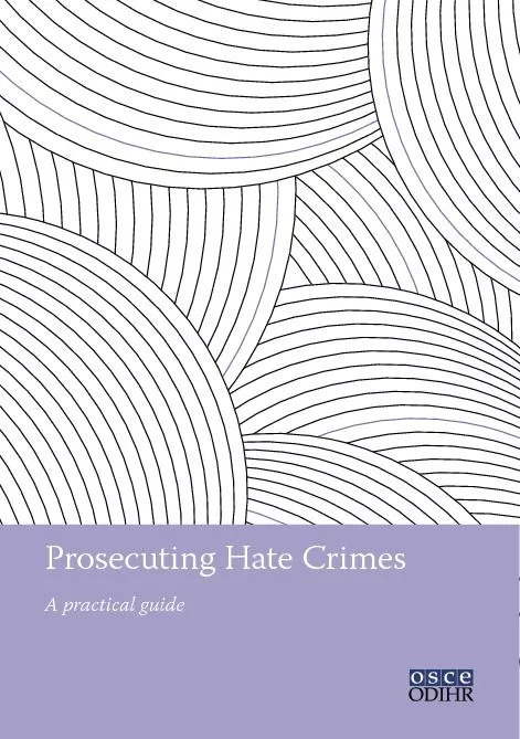 A practical guideProsecuting Hate Crimes
