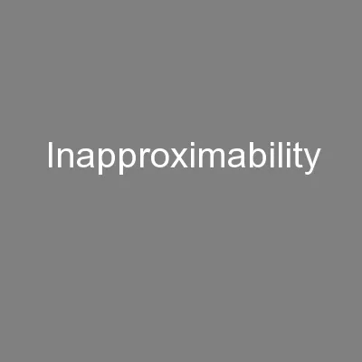 Inapproximability