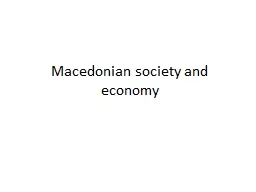 Macedonian society and economy