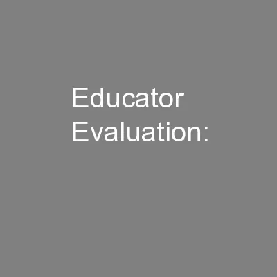 Educator Evaluation: