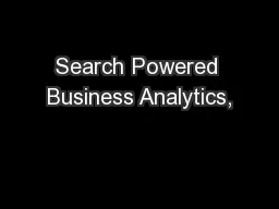 Search Powered Business Analytics,