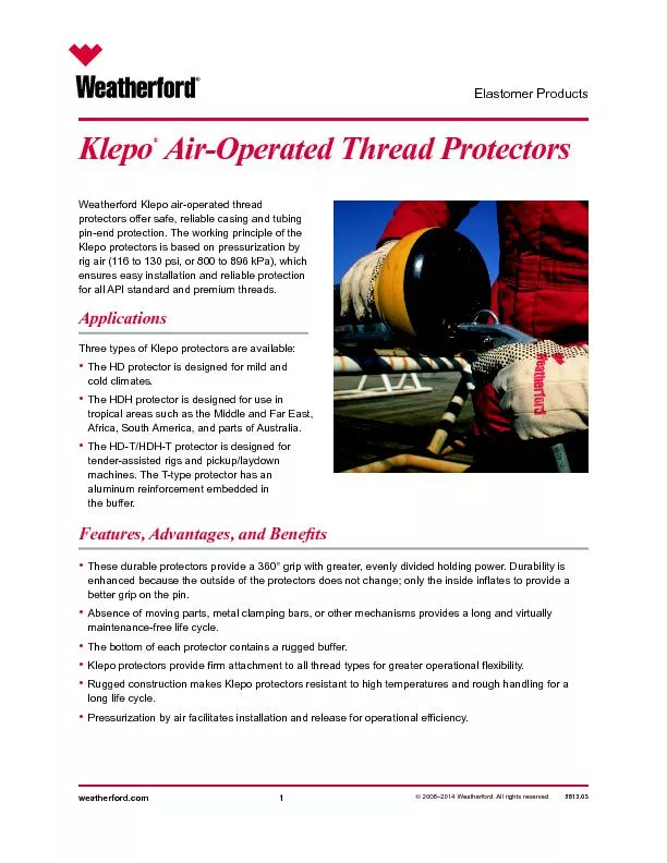 Weatherford Klepo air-operated thread