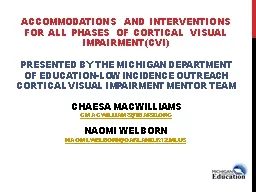 Presented by the Michigan Department of Education-low incid