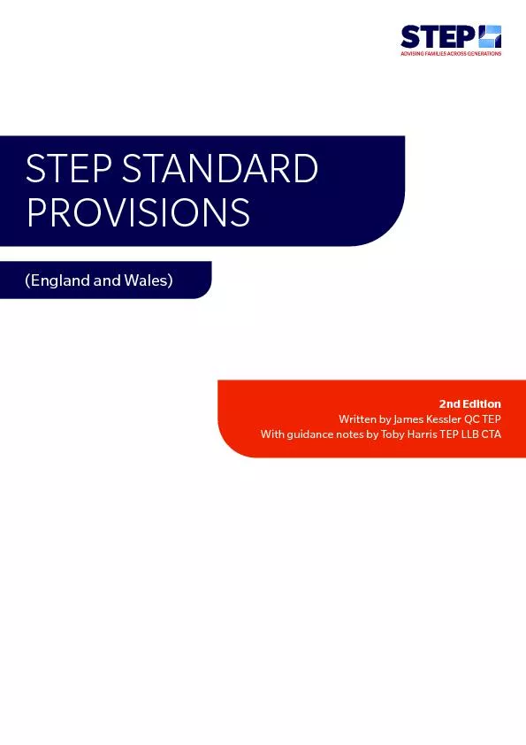 STANDARDWritten by James Kessler QC TEP With guidance notes by Toby Ha