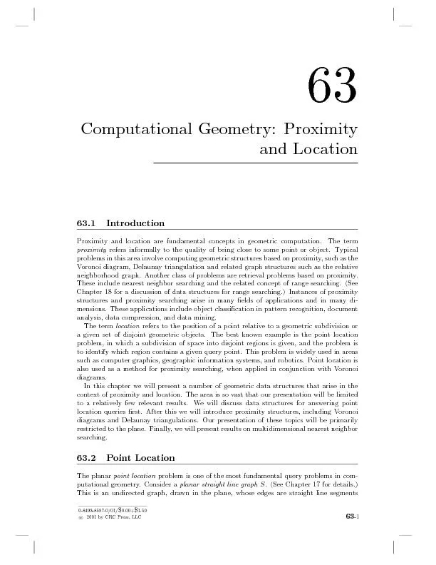 ComputationalGeometry:ProximityandLocation