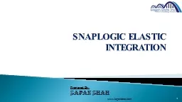 SNAPLOGIC ELASTIC INTEGRATION