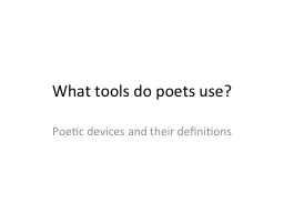 What tools do poets use?