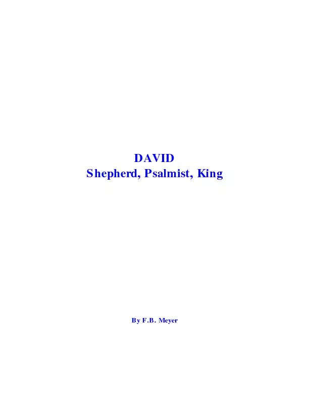 Shepherd, Psalmist, King