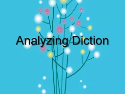 Analyzing Diction