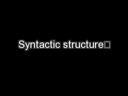 Syntactic structure
