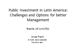 Public Investment in Latin America: