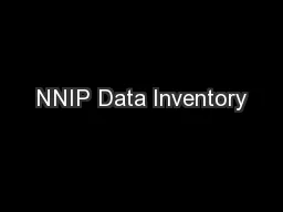 NNIP Data Inventory