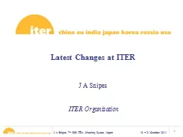 Latest Changes at ITER