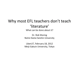 Why most EFL teachers don