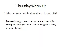 Thursday Warm-Up