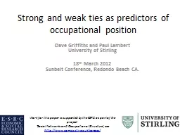 Strong and weak ties as predictors of occupational position