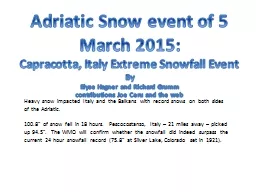 Adriatic Snow event of 5 March 2015: