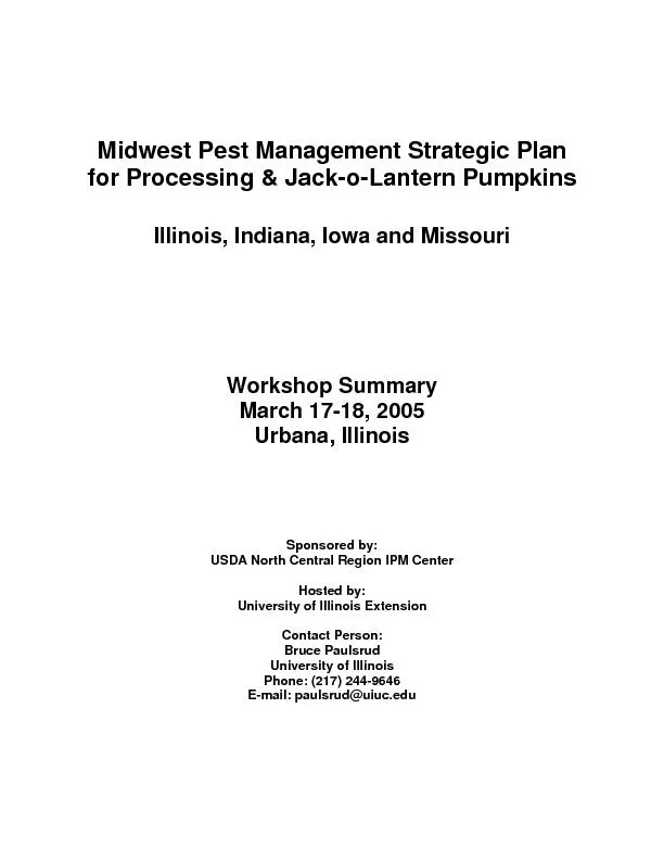 Midwest Pest Management Strategic Plan
