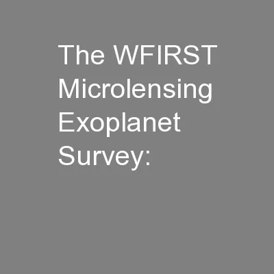 The WFIRST Microlensing Exoplanet Survey: