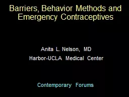 Barriers, Behavior Methods and Emergency Contraceptives
