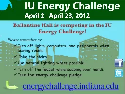 Ballantine Hall is competing in the IU Energy Challenge!