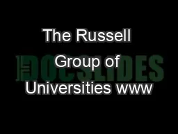 The Russell Group of Universities www