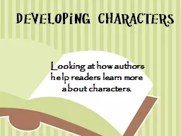 Developing Characters