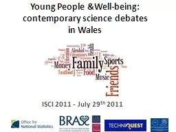 Young People &Well-being: contemporary science debates