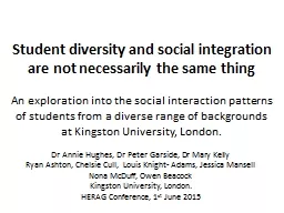 Student diversity and social integration are not necessaril