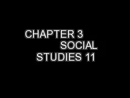 CHAPTER 3                 SOCIAL STUDIES 11