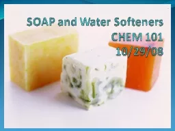 SOAP and Water Softeners