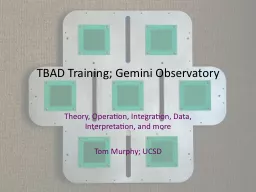 TBAD Training; Gemini Observatory