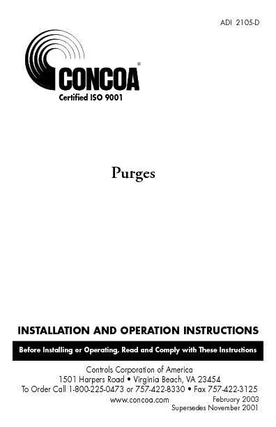 INSTALLATION AND OPERATION INSTRUCTIONS