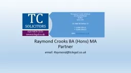 Raymond Crooks BA (