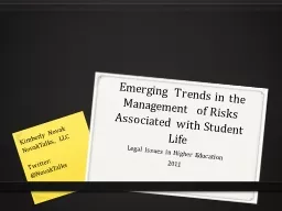 Emerging Trends in the Management of Risks Associated with