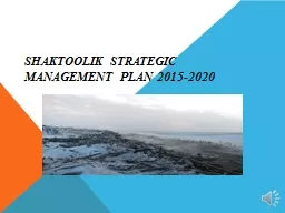 Shaktoolik Strategic Management Plan 2015-2020