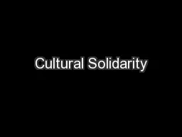 Cultural Solidarity