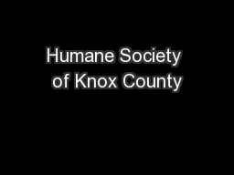 Humane Society of Knox County
