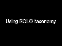 Using SOLO taxonomy