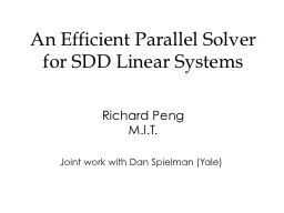 An Efficient Parallel Solver for SDD Linear Systems