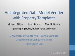 An Integrated Data Model Verifier with Property Templates