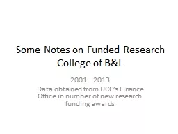 Some Notes on Funded Research College of B&L
