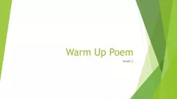 Warm Up Poem