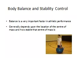 Body Balance and Stability Control